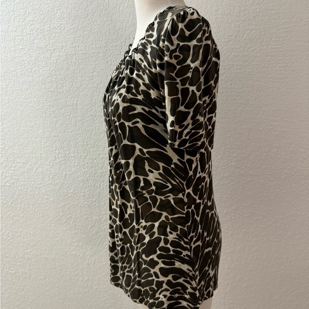Laurel by Escada Vintage Animal Print Blouse Size 6 Designer Chic - Picture 7 of 13